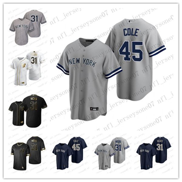 

custom mens women youth new york yankees 31 aaron hicks 45 gerrit coleÂ black grey authentic weekend 2020 home jersey