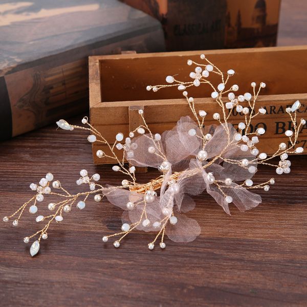 2019 Fashion Pink Yarn Flower Hair Clips Girls Party Floral