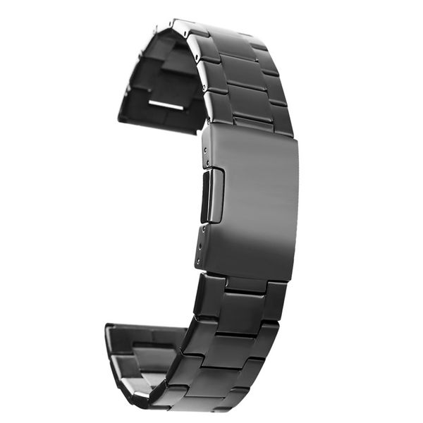 

20mm stainless steel watch band steel watch strap replacement items for wristwatches folding clasp with buckle, Black;brown