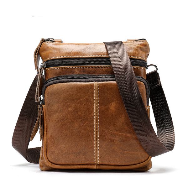 

brand real genuine leather men bag messenger shoulder bags small cellphone holder flap 2018 new men's crossbody handbag totes