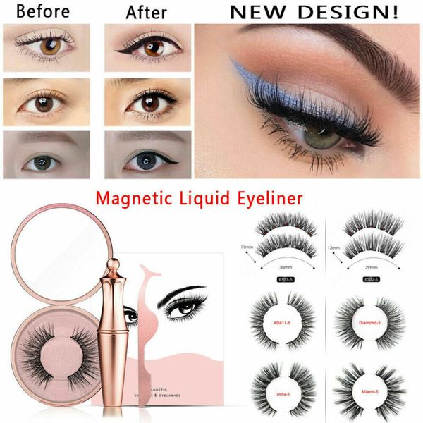 

magnetic liquid eyeliner+magnetic false eyelashes+tweezer set long lasting lashes individual eyelashes easy to wear new