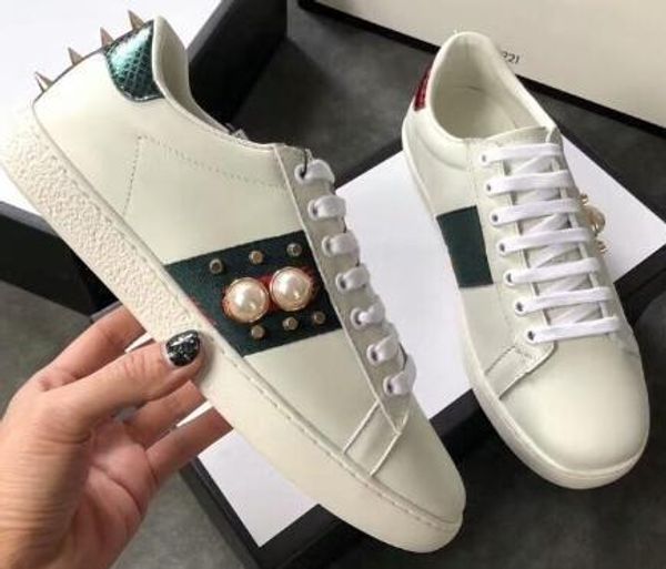 

big size us5-us13 white black shoes designer leather ace shoes man women plus size luxury casual shoes with box dust bag s02