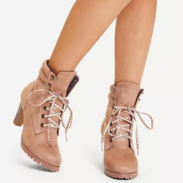 

2019 spike heels women ankle boots ladies fur winter snow boots woman platform womens high heel boot botas mujer autumn, Black