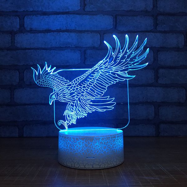 

eagle 7 color lamp 3d visual led night lights for kids touch usb table lampara lampe baby sleeping motion light