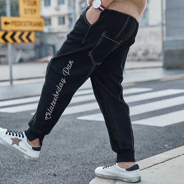 

children's wear jeans autumn boys sports pants new children's casual trousers, Blue