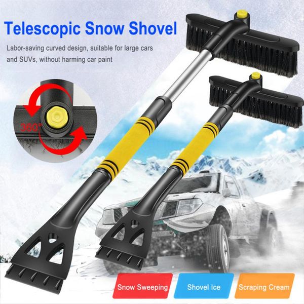 

durable snow ice scraper car windshield brush snow remove frost adjustable auto wash accessories cleaning tool droshipping