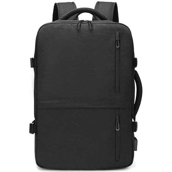 

multi-function lapbackpack large capacity expansion with usb charging port travel waterproof backpack black