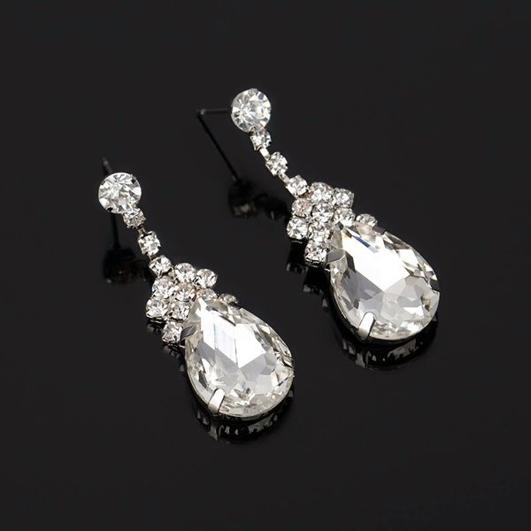 

fashion- drop bridal wedding dangle earrings for women luxury designer bling diamond danling earring silver engagement jewelry gift