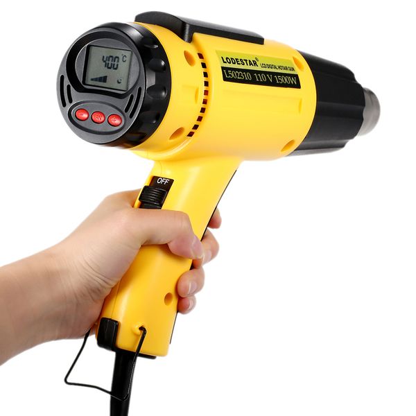 

1500w ac110v electric air gun digital temperature-controlled heat gun adjustable tools set with nozzle lodestar