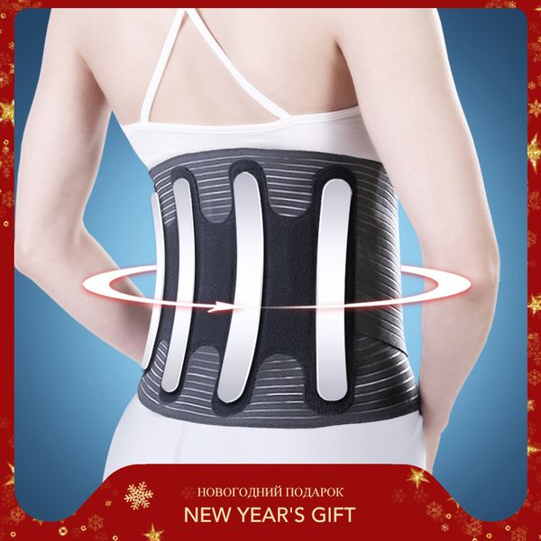 

lumbar spine support belt adjustable elastic lumbar disc herniation spine waist back relief pain, Black;blue
