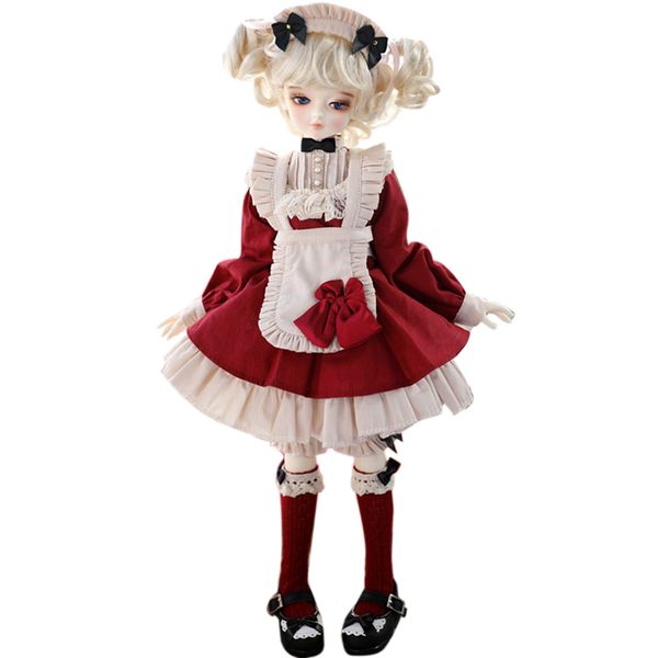 

5pcs/lot maid apron dress outfit set for 1:3/4/6 bjd doll (no doll) t200428