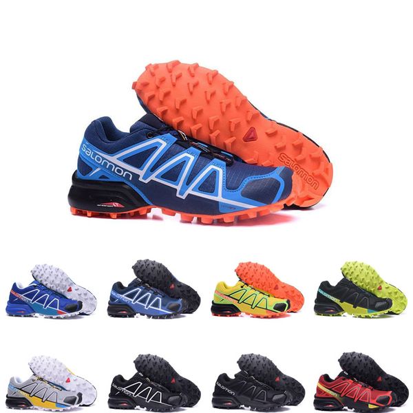 

new fashion running shoes speed cross iv speedcross 4 4s trail runner dark red white blue black men sneaker outdoor trainers size 40-46