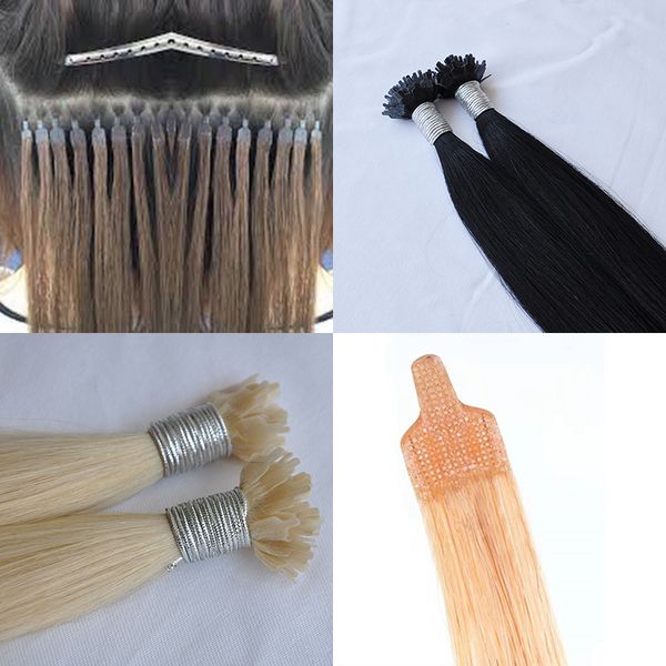 

100% human hair 1g/strand 200g/lot flat hair tangle no shedding extensions tip
