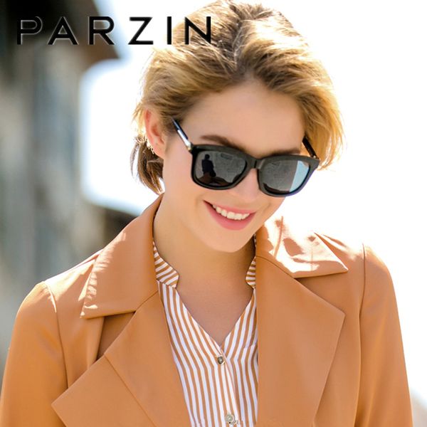 

parzin fashion polarized sunglasses women lovers beach sun shade luxury driving sun glasses retro square lens packing box p9270 t200518, White;black