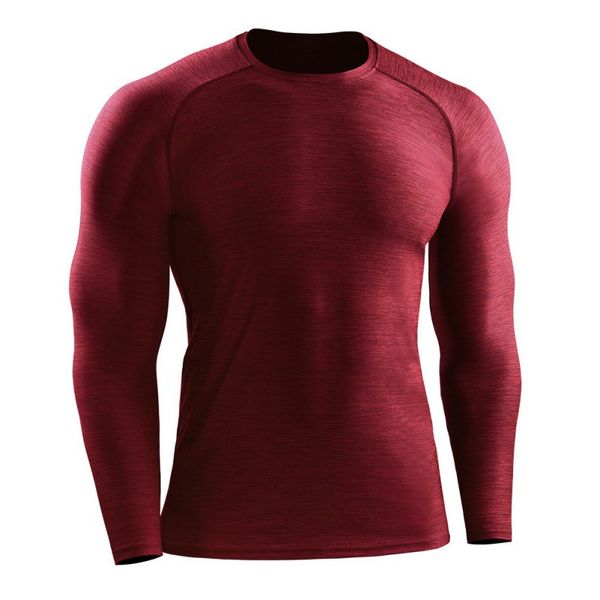 

t-shirt sports solid color men long sleeve quick-drying breathable comfortable round collar bottoming, Black;blue
