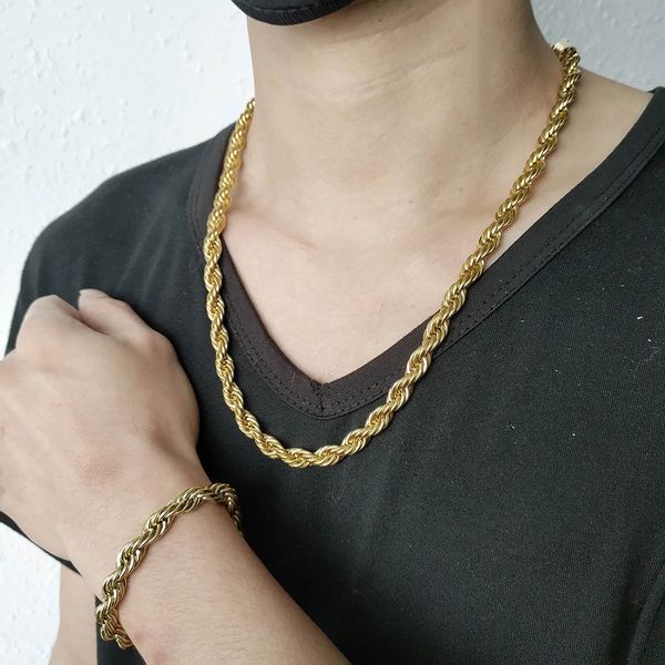 

Men metal 2 color bracelet necklace et gold plated made of tainle teel new tyle man fa hion jewelry bracelet 85g