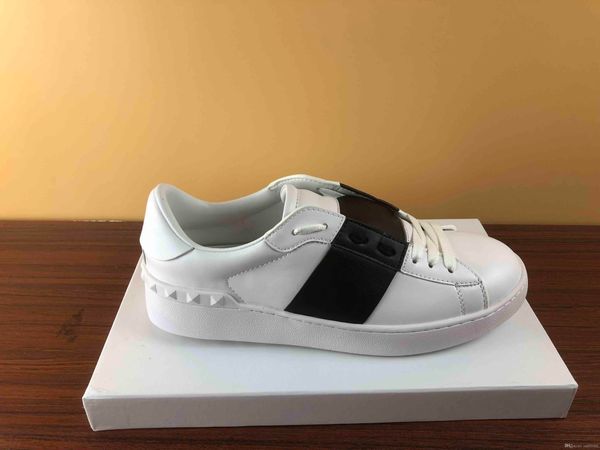 

2020selling fashion men women designer shoes open black bandage classic real leather casual brand shoes designer size 34-46 for