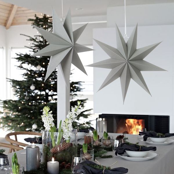 

1pc hanging paper star christmas decoration for home christmas ornaments happy new year 2020 decorations xmas pendant home decor