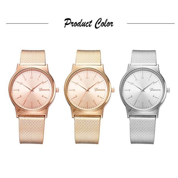 

temperament fashion mesh belt ladies and men's gift quartz watch, Slivery;brown