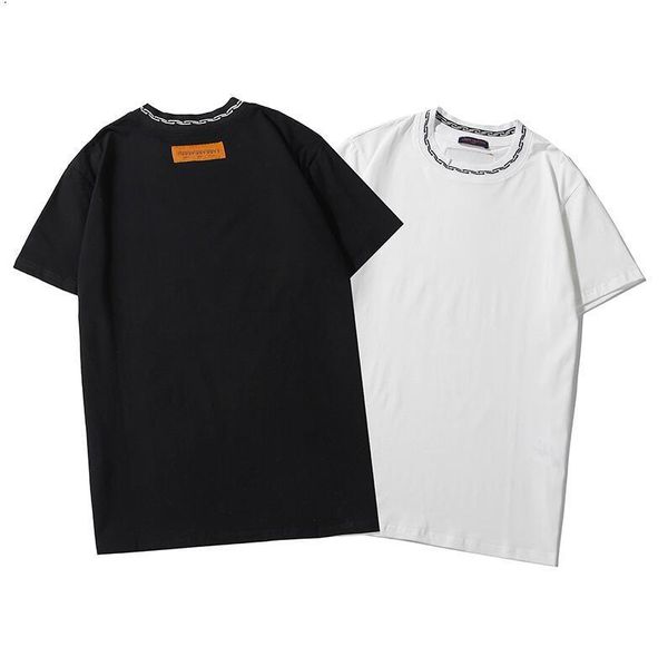 

2020 new style men's and women's designer t-shirt solid color couple summer ees luxury t-shirt shirt neckline customization black, White;black