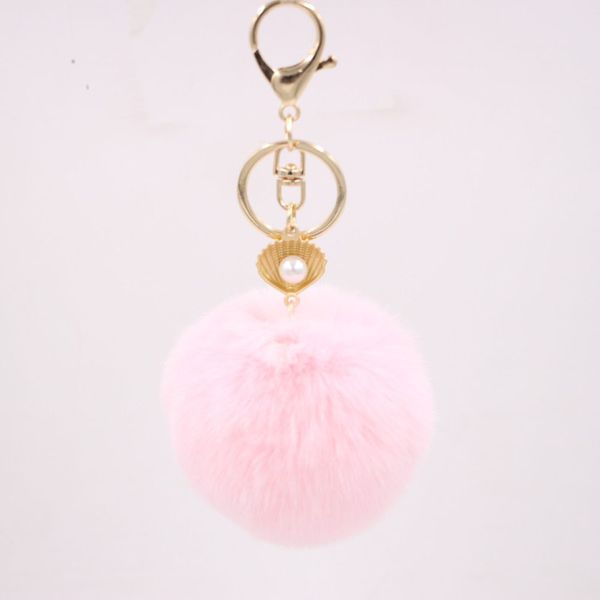 

big faux pearl кролик мяч брелок плюшевые искусственный мех брелок орнамент кулон, Silver