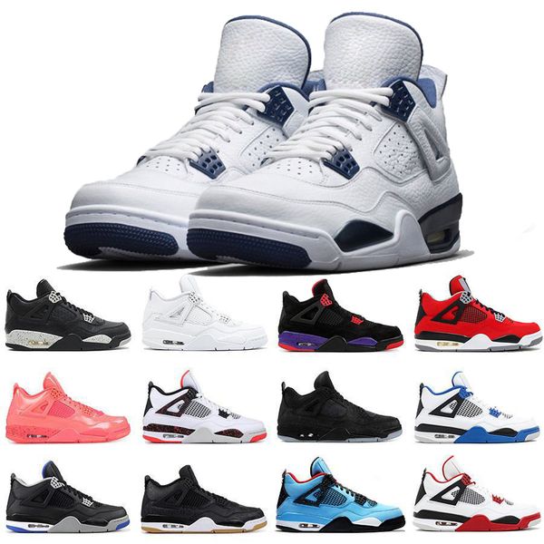 

2019 bred 4 basketball shoes for men dunk from above pizzeria white cement motorsport pure money fire red 4s sneakers, White;red