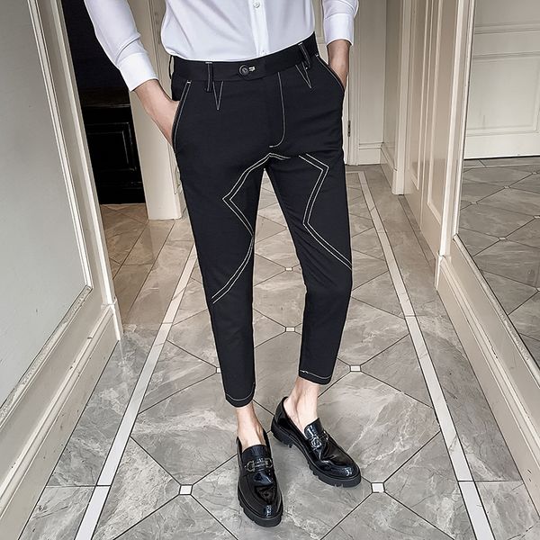 

2020 men's spring summer fashion business casual ankle length pants streetwear suit pants male formal trousers men clothes 28-34, White;black