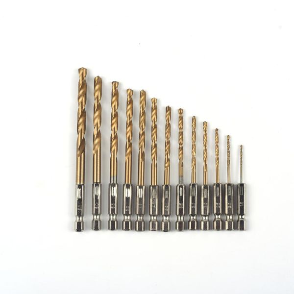 

hexagonal shank auger bit titanium 13 pc case high speed steel electric screwdriver auger bit