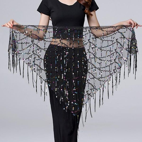 

fashion women belly dance costumes sequins tassel belly dance hip scarf for women dancing belt hip scarf, Black;red