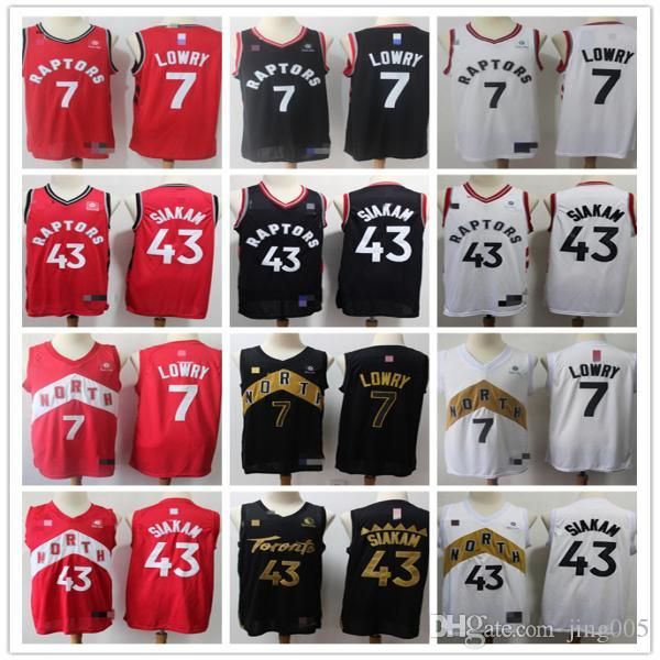 

mens toronto raptors 43 pascal siakam 7 kyle lowry red black white basketball jerseys, Black;red