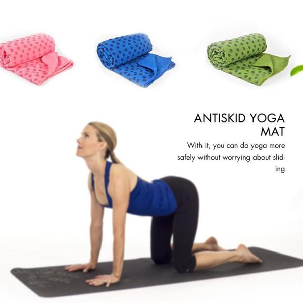 

non-slip yoga mat towel absorb sweat prevent the inhalation of bacteria safety and comfort of the movement