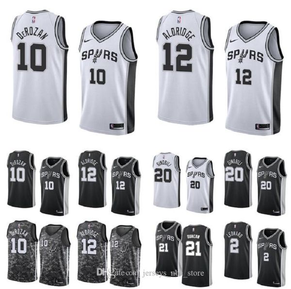 

2020 men basketball san antonio spurs 10 demar derozan 12 aldridge 2 leonard black swingman sleeveless jersey pant 05, Black;red