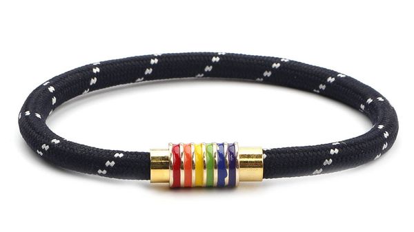 

fcy] creative models magnet buckle same-leather bracelet european and american retro simple couple bracelet, Black