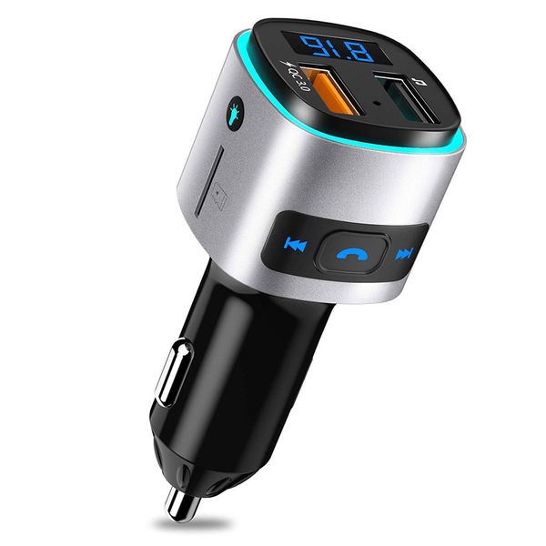 

2019 car bluetooth transmitter handsmp3 music tf card fast charger voice broadcast csl88