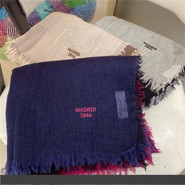

designer scarf luxury scarf cashmere wool luxury designer scarf shawl silk Ã©charpe Ã©charpe de crÃ©ateur 100% cashmere size120*200, Blue;gray
