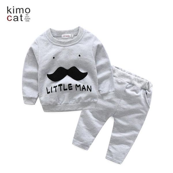 

kids children spring autumn casual clothes set long sleeve boys +pants 2pcs baby clothing baby boys costume outfits for 0-3t, White