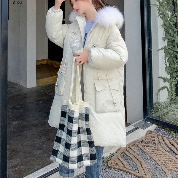 

hoodies winter jackets women outerwear faux hooded button coat long solid jackets pocket coats korean style parkas manteau femme, Black