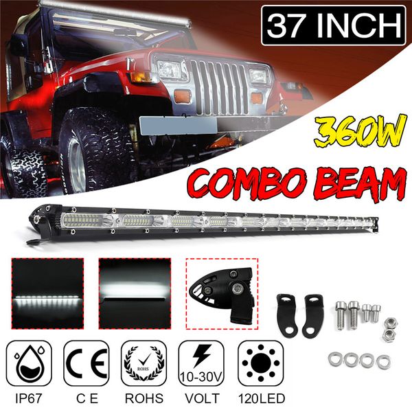 

37-дюймовый 360w светодиодный свет бар led work light для вождения offroad лодка автомобильный тягач 4x4 suv atv 12v 24v