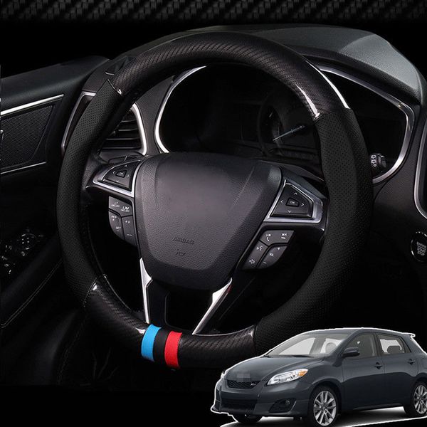 

for toyota matrix car steering wheel cover anti-slip carbon fiber leather