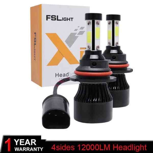 

car light h4 h7 h1 cob led headlight bulbs h11 h13 12v 9005 9006 h3 hb4 100w 12000lm car led lamp fog light 6500k dc12v 24v