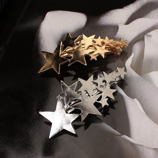 

two colors fashion women gold and sliver star hair clips barrette hairpin new style and delicate for girls gift charming, Golden;silver