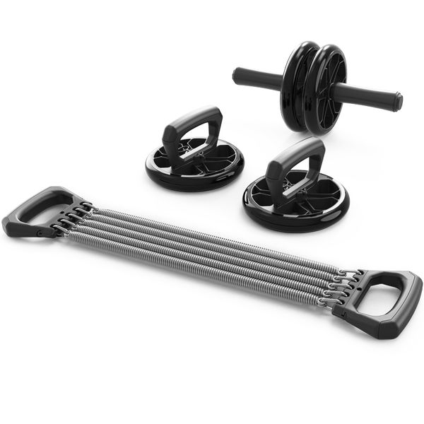 

3-in-1 pro ab wheel roller with push-up bar and chest expander fitness for men women home gym workout abdominal exercise
