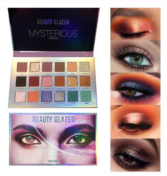 

beauty glazed 18 colors eyeshadow pallete silky foggy matte eye shadow glitter pigment long lasting smoky cosmetics