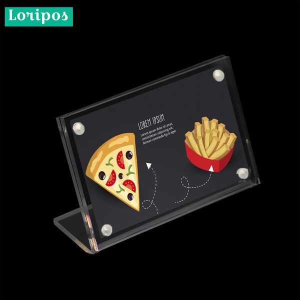 

5-pack 90*60mm magnetic advertising tag sign holder name card display stand acrylic table desk menu stand label holder stand