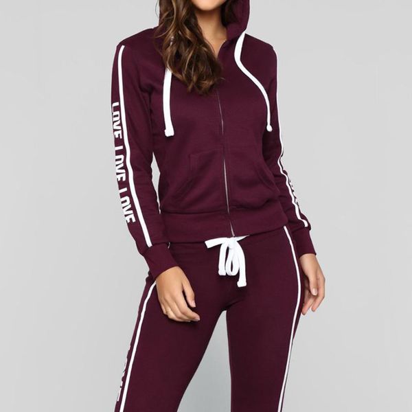 

women 2 piece set hoodies sweatshirt jogging suits long sleeve letter print tracksuit autumn women sportwear sets#g2, White;black