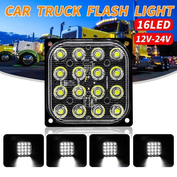 

truck strobe light motorcycle 6500k 6 led square ultra thin shockproof 3 wires