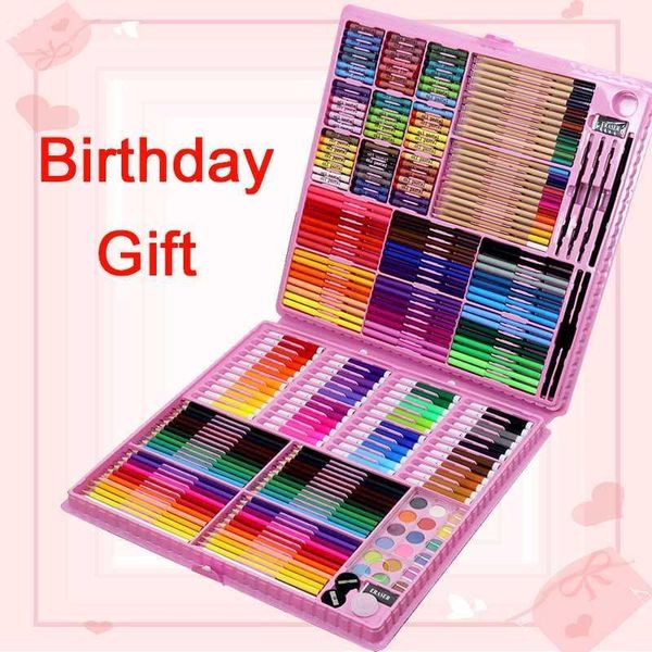 

176 288pcs art sets watercolor children painting drawing tools art marker brush pen supplies kids for gift box office stationery