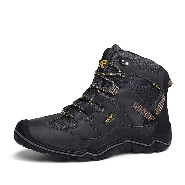 

genuine leather men hiking shoes boots tactical desert combat ankle boots army work shoes snow man climbing shoe