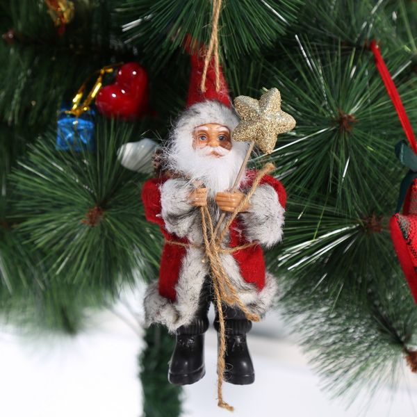 

santa claus doll toy xmas tree hanging ornaments decoration exquisite for christmas happy new year merry christmas kids gift