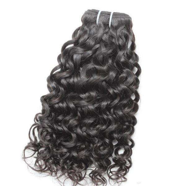 Greatremy 8-34inch 1pc vendono al dettaglio umana fasci di capelli Capelli brasiliani del Virgin tesse l'onda di acqua Big capelli ricci estensione di trama tingibili naturale nero